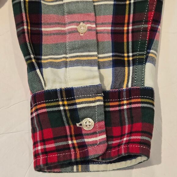 Lauren Ralph Lauren XL Rhinestone Embellished Bullion Plaid Cotton Twill Shirt - Picture 7 of 10